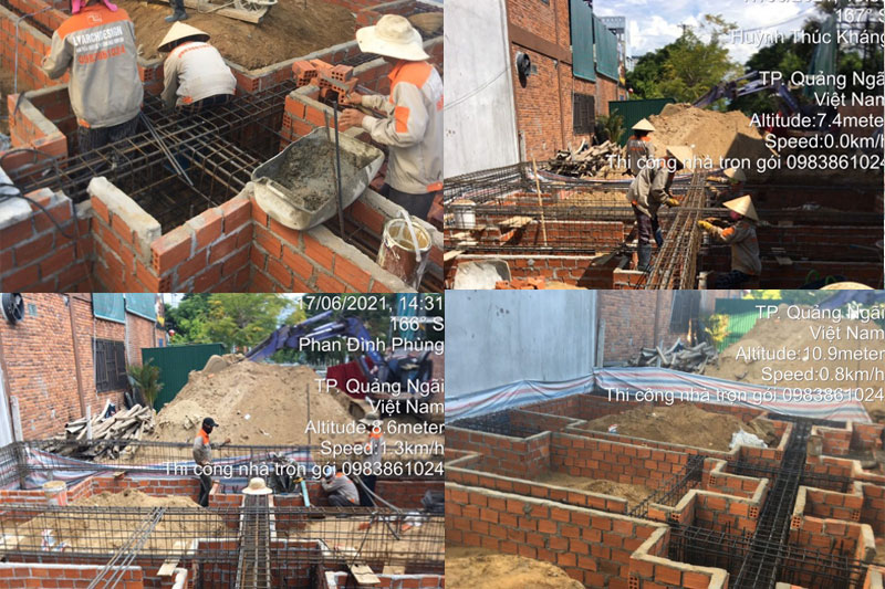 Thi công nhà phố khu Ngọc Bảo Viên (Quảng Ngãi)