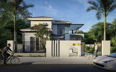 Thiết kế biệt thự đẹp 2 tầng đẹp tại KDC Nghĩa Dũng