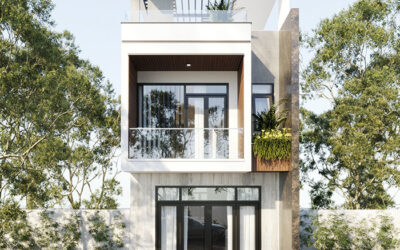 Nhà phố 2 tầng 1 tum đẹp 5x20m theo kiến trúc hiện đại tại Nghĩa Phú