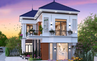 Mẫu thiết kế nhà 2 tầng chữ L 4 phòng ngủ đẹp mê mẩn