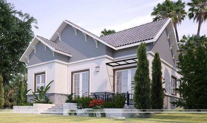 Những thiết kế nhà cấp 4 đẹp ấn tượng, được nhiều gia chủ yêu thích lựa chọn Thiết kế nhà cấp 4 mái Thái tuyệt đẹp