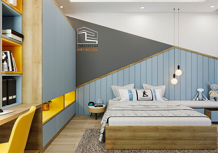 Phòng ngủ bé trai nhà phố 3 tầng đẹp đường Lê Quý Đôn