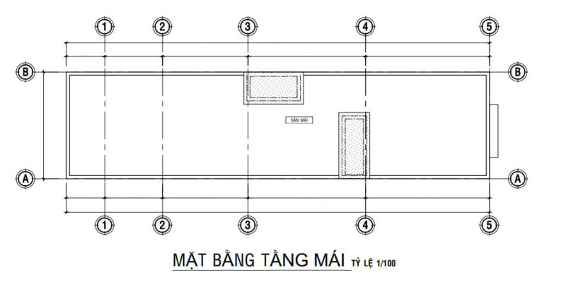 Mặt bằng tầng mái nhà Phú Mỹ