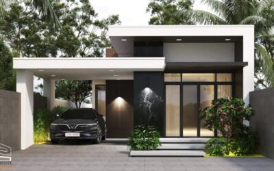 Nhà phố 1 tầng 3 phòng ngủ có gara để xe ô tô