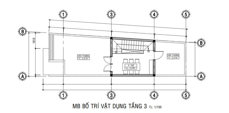 Nhà phố 3 tầng hiện đại tại đường Trần Hưng Đạo Mặt bằng công năng nhà phố 3 tầng đường Trần Hưng Đạo
