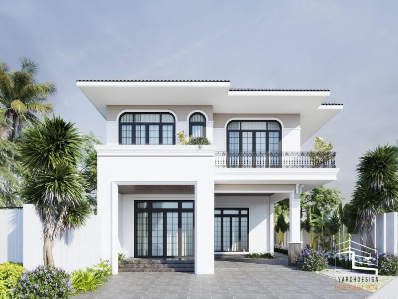 Biệt thự 2 tầng phong cách Đông Dương