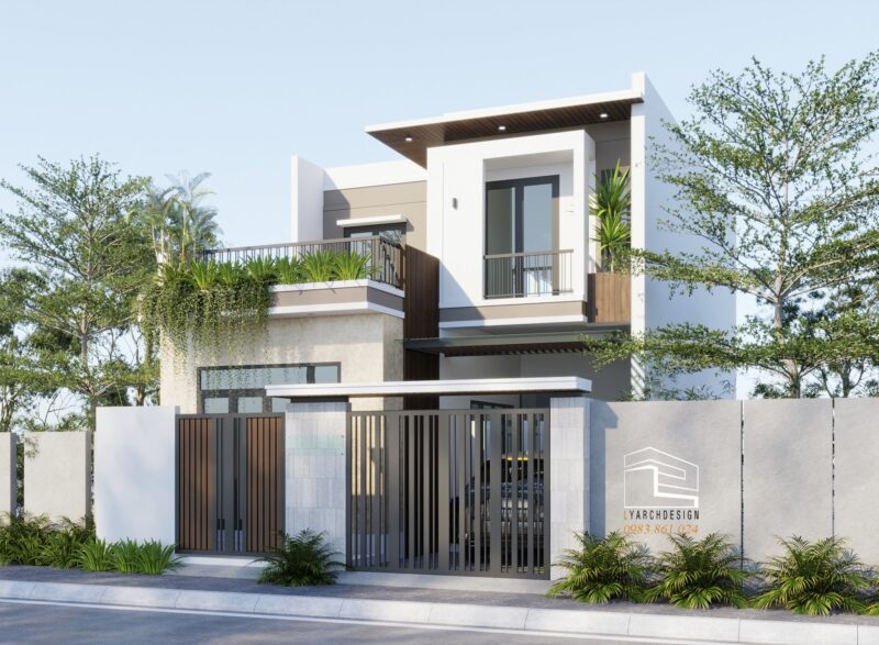 Biệt thự 2 tầng hiện đại tại KDC Ngọc Bảo Viên Biệt thự 2 tầng tại KDC Ngọc Bảo Viên