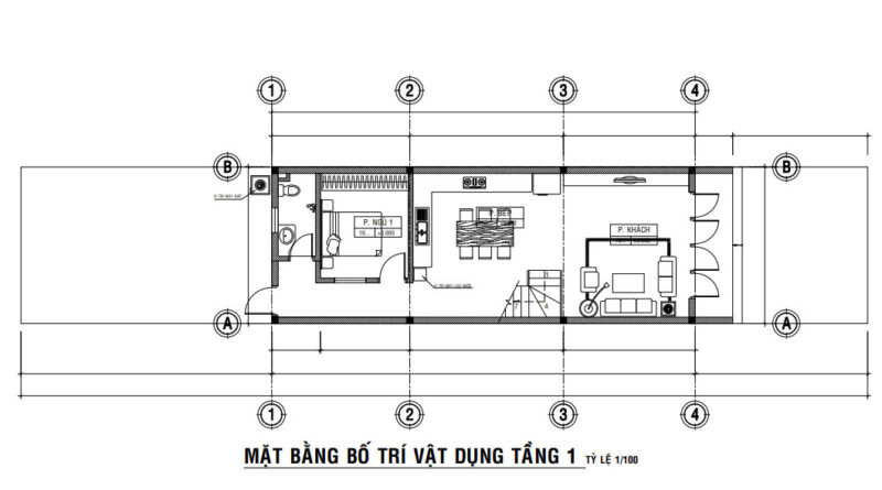 Không gian sống 2 tầng tiện nghi, chuẩn hiện đại Nhà phố 2 tầng đường Trần Khánh Dư - TP. Quảng Ngãi