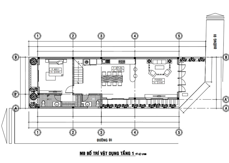 Công trình nhà ở 2 tầng khu đô thị An Phú Sinh Mặt bằng công năng nhà ở 2 tầng tại khu đô thị An Phú Sinh