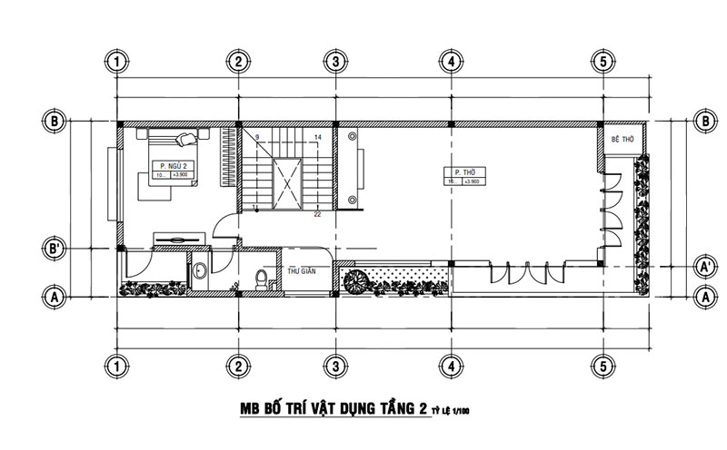 Công trình nhà ở 2 tầng khu đô thị An Phú Sinh Mặt bằng công năng nhà ở 2 tầng tại khu đô thị An Phú Sinh