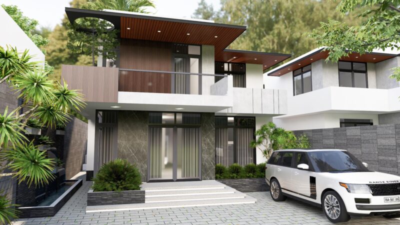 Nhà phố 2 tầng thời thượng Mẫu nhà phố 2 tầng 12.5x24 đẹp thời thượng