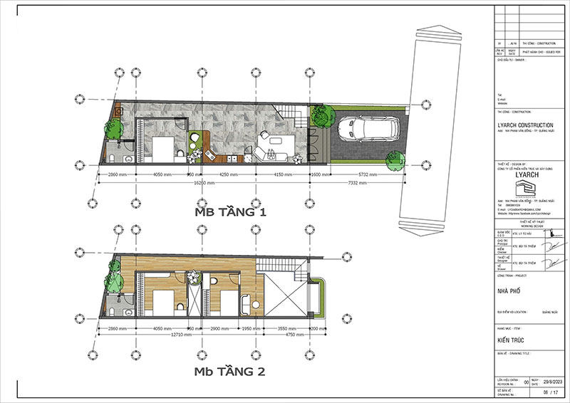 Nhà phố 2 tầng hiện đại tại Tịnh Ấn Tây Mặt bằng sơ bộ nhà phố 2 tầng tại Tịnh Ấn Tây
