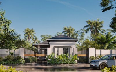 Phối cảnh biệt thự hiện đại 1 tầng mái Nhật