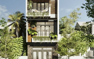 nhà phố 3 tầng phong cách hiện đại