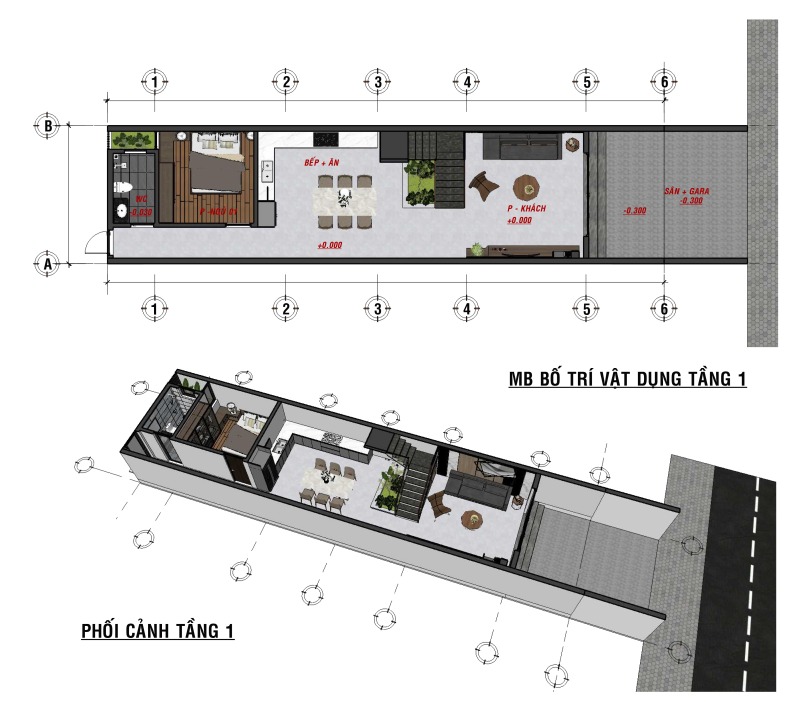 Nhà phố 2 tầng phong cách hiện đại 2