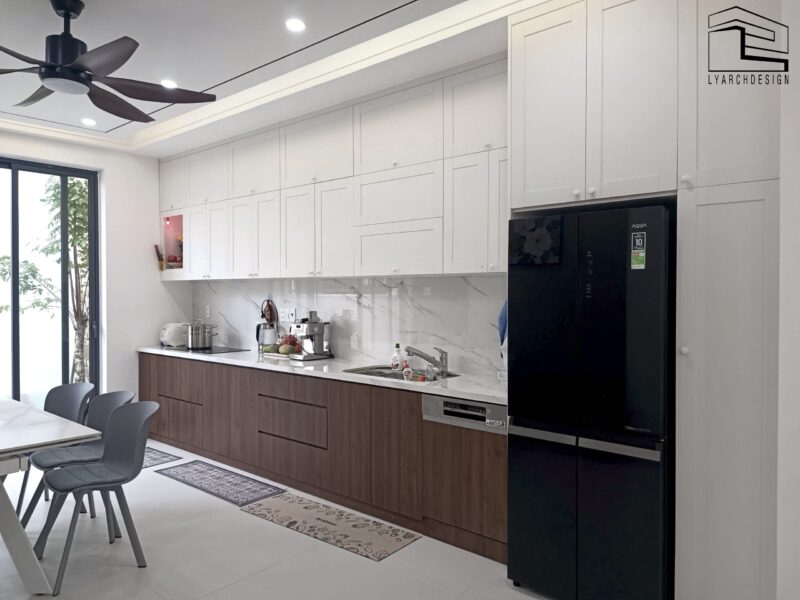 Công trình nhà phố 3 tầng thi công trọn gói 5x20m Phòng bếp