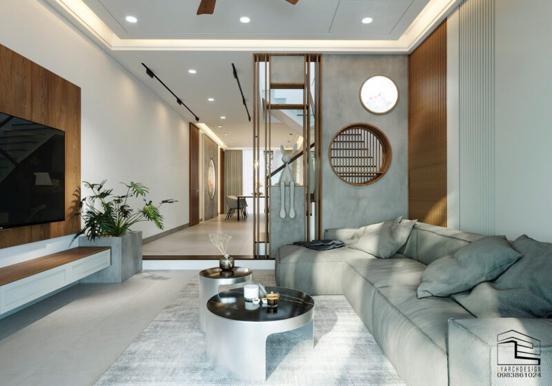 Nhà phố 3 tầng hiện đại - Lê Hồng Phong Nội thất phòng khách