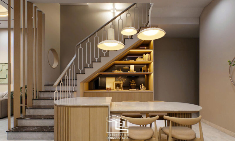 Nhà phố 3 tầng với trải nghiệm sống tiện nghi Nội thất phòng bếp