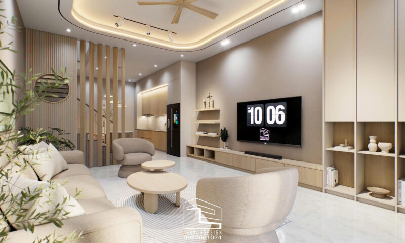 Nhà phố 3 tầng với trải nghiệm sống tiện nghi Nội thất phòng khách