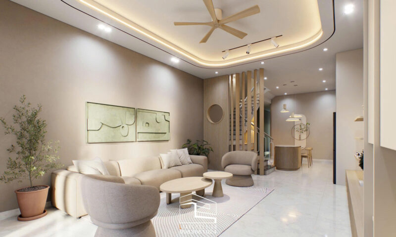 Nhà phố 3 tầng với trải nghiệm sống tiện nghi Nội thất phòng khách