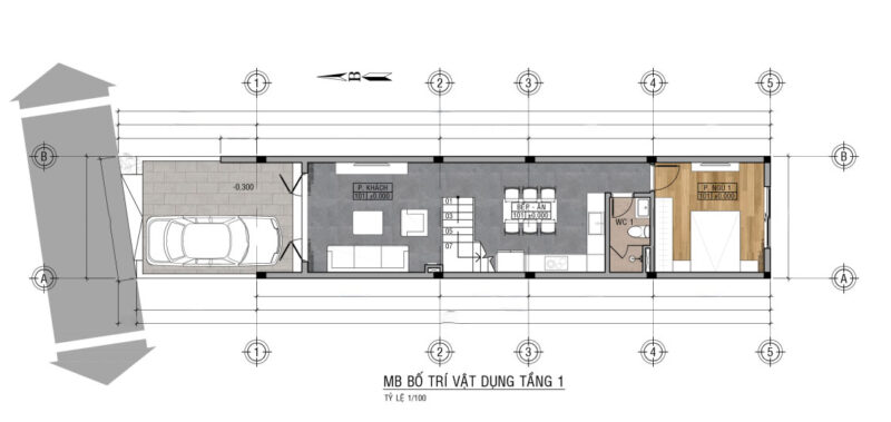 Mặt bằng bố trí công năng tầng 1