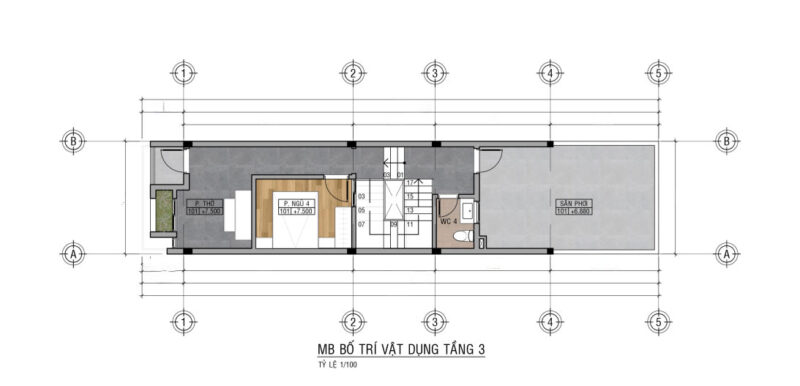 Mặt bằng bố trí công năng tầng 3