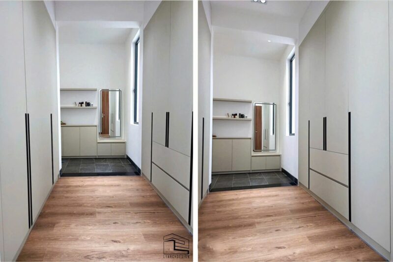 Công trình thực tế biệt thự 2 tầng Tân Cổ Điển tại Nghĩa Dung Phòng thay đồ