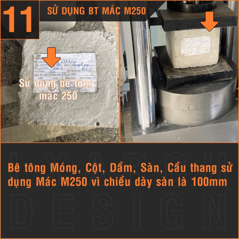 Sử dụng bê tông Mác M250
