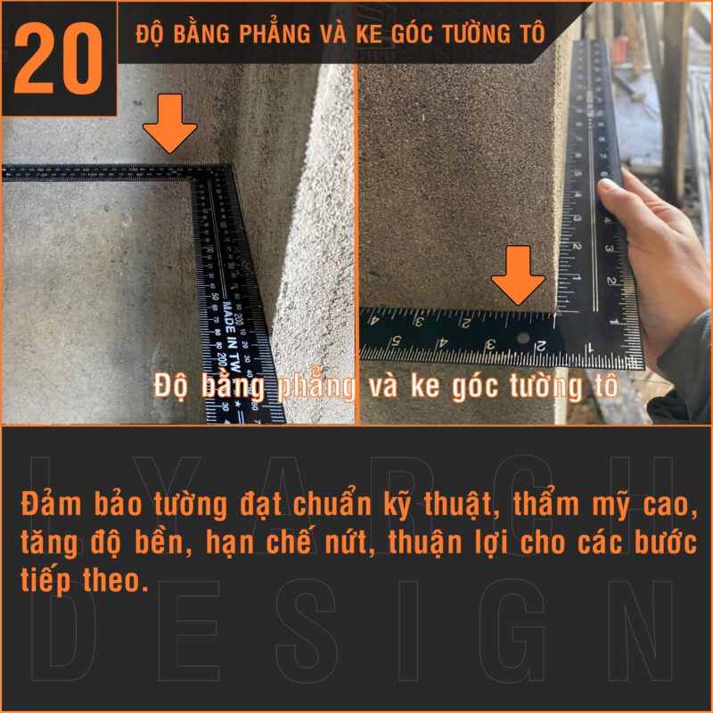 Độ bằng phảng và ke góc tường tô