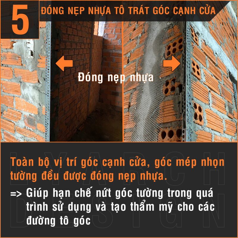 Đóng nẹp tô trát góc gạnh cửa