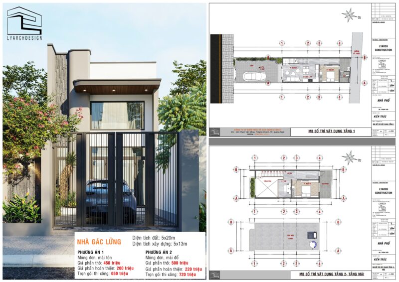 Nhà gác lửng hiện đại 5x20m - Giải pháp tối ưu chi phí & không gian sống