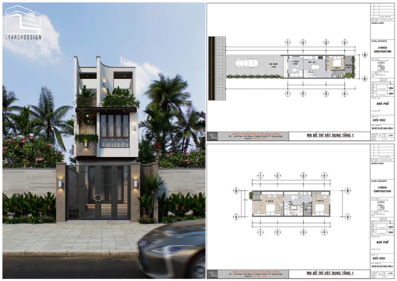 nhà phố 3 tầng hiện đại 5x24m