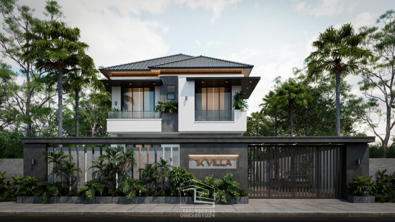 Biệt thự mái Nhật 2 tầng hiện đại