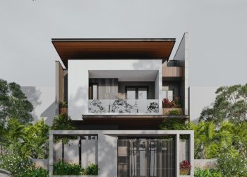 Biệt thự 2 tầng mái bằng hiện đại Biệt thự