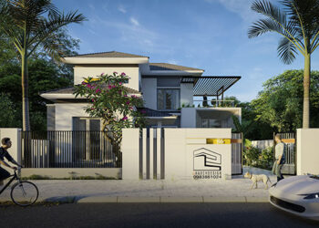 Thiết kế biệt thự đẹp 2 tầng đẹp tại KDC Nghĩa Dũng