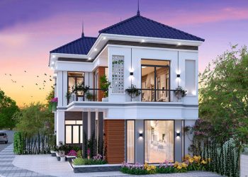 Mẫu thiết kế nhà 2 tầng chữ L 4 phòng ngủ đẹp mê mẩn