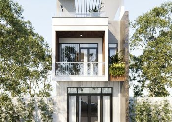 Nhà phố 2 tầng 1 tum đẹp 5x20m theo kiến trúc hiện đại tại Nghĩa Phú