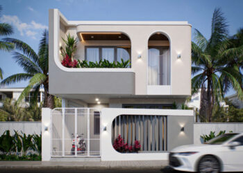 Nhà phố 2 tầng hiện đại với đường cong mềm mại đường Lê Thánh Tôn